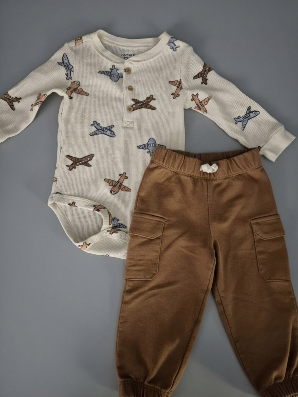 Carter's Airplane Print Bodysuit & Cargo Joggers Set 12 Months